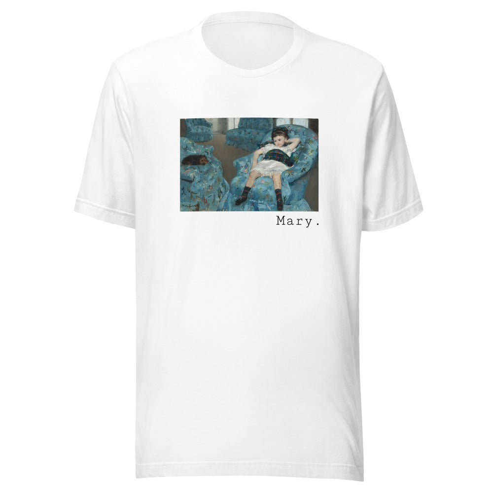 Little Girl in a Blue Armchair by Mary Cassatt t-shirt