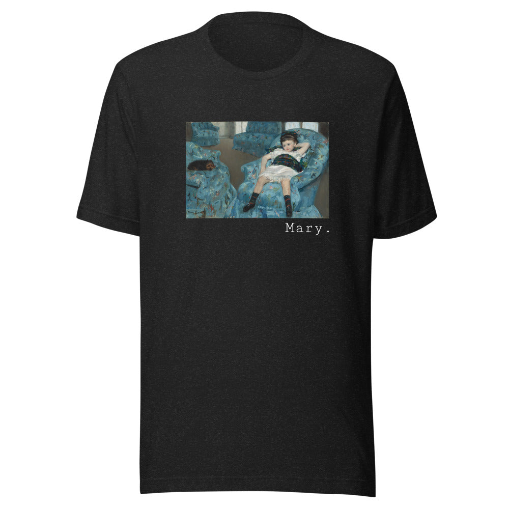 Little Girl in a Blue Armchair by Mary Cassatt t-shirt