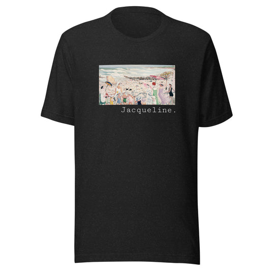 The Grande Plage at Biarritz by Jacqueline Marval t-shirt
