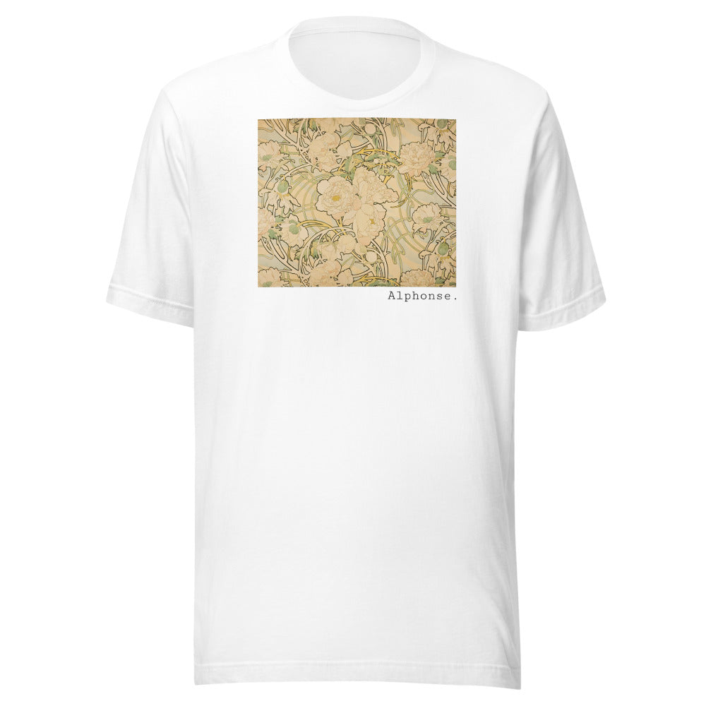 Peonies by Alphonse Mucha t-shirt